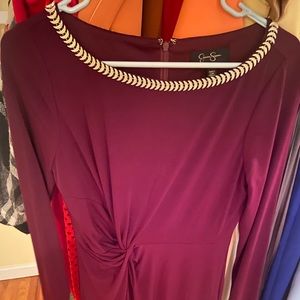 Jessica Simpson detailed neckline cocktail dress 6